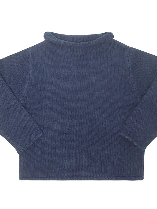Navy Blue Roll Neck Sweater