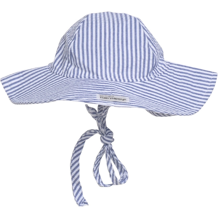 Chambray Stripe Seersucker Floppy Hat