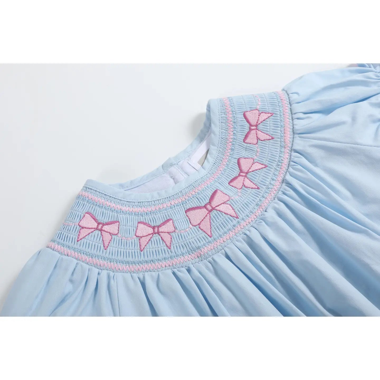 Blue & Pink Smocked Bubble