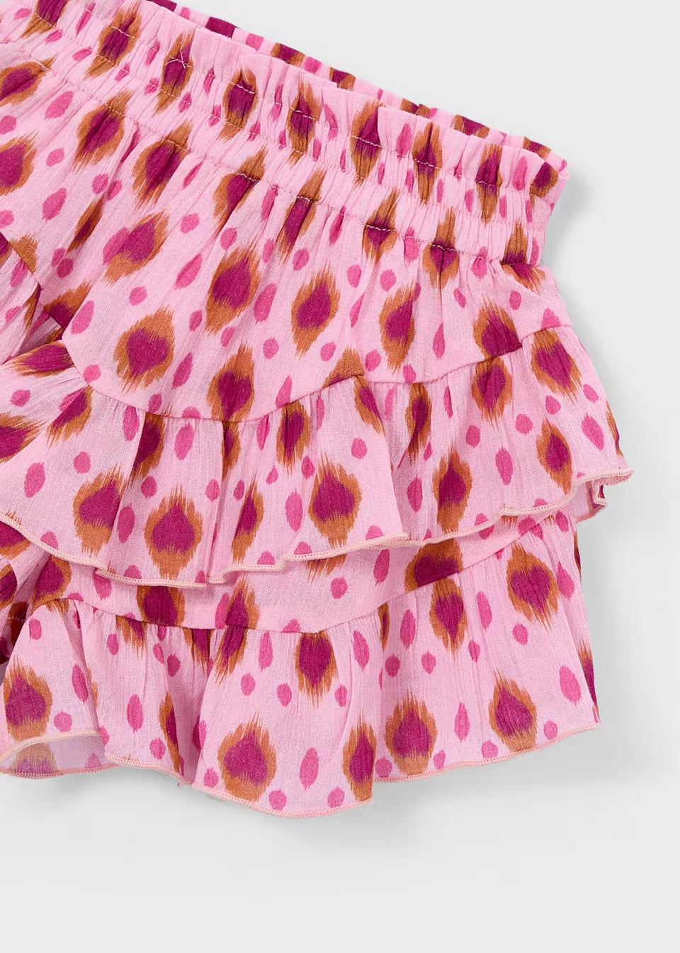 Pink Ruffle Print Skirt