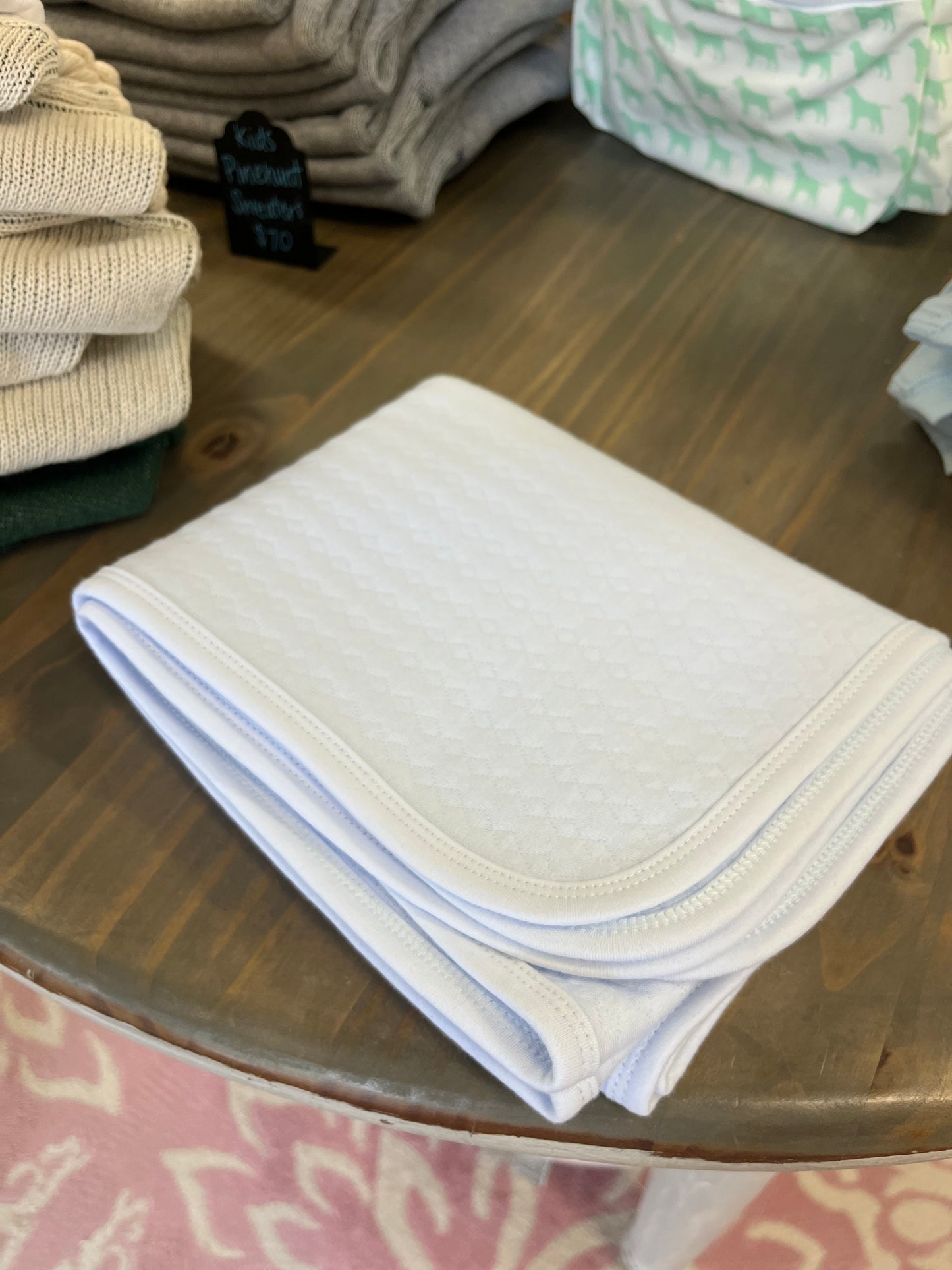 White Quilted Receiving Blankets