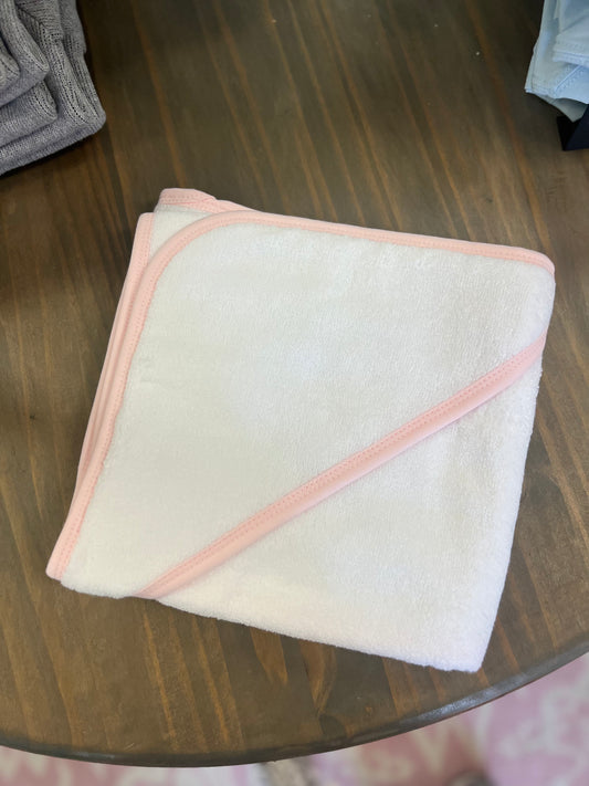 Pink Trim Terry Hooded Towel