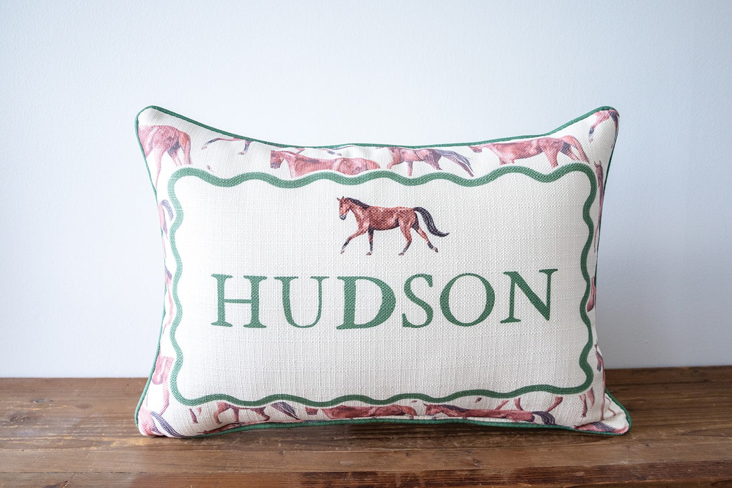 Pink Horse Name Pillow