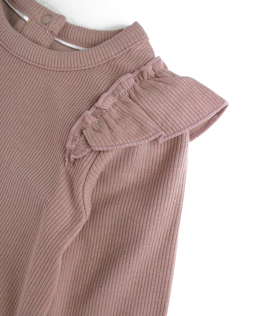 Dusty Lilac Rib Ruffle Pant Set