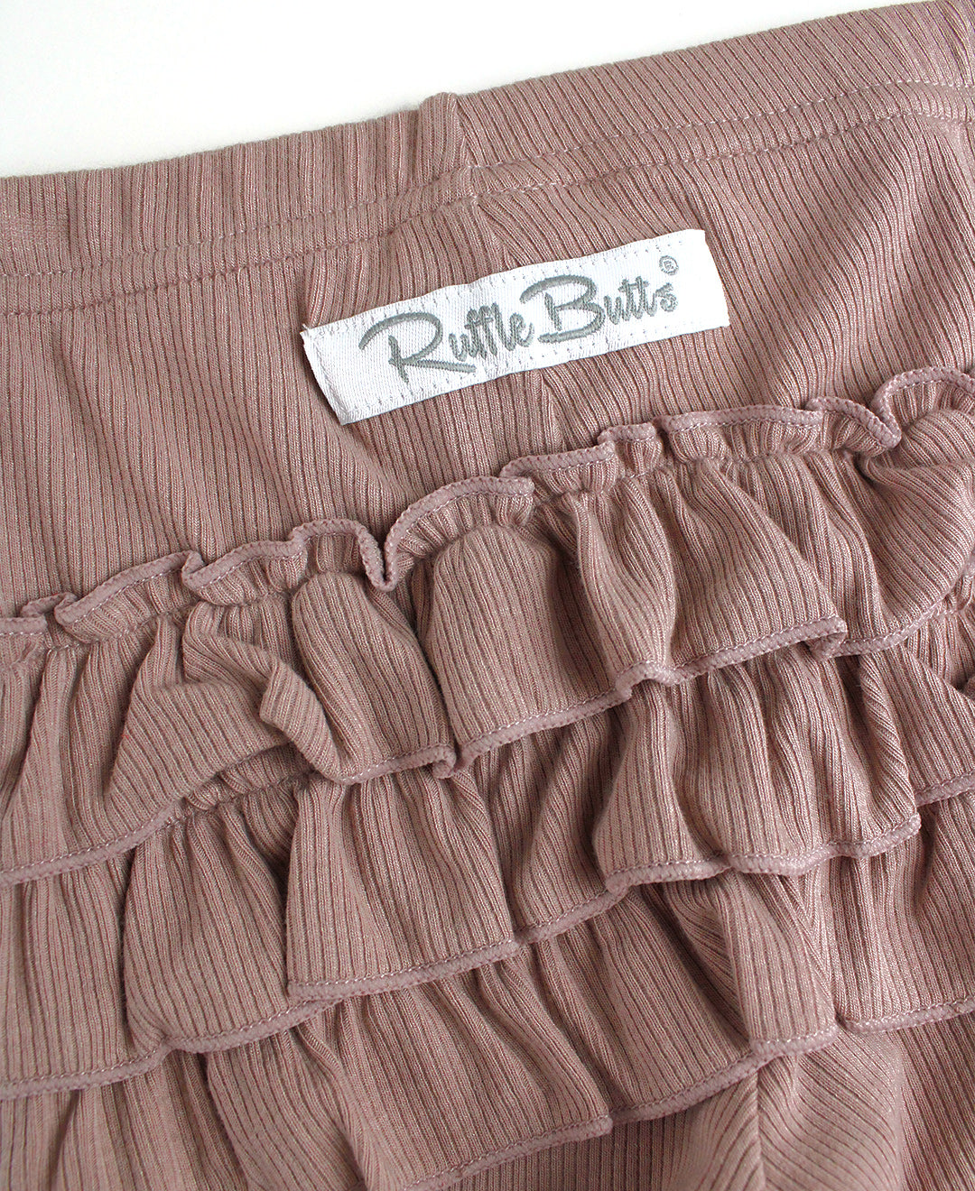 Dusty Lilac Rib Ruffle Pant Set
