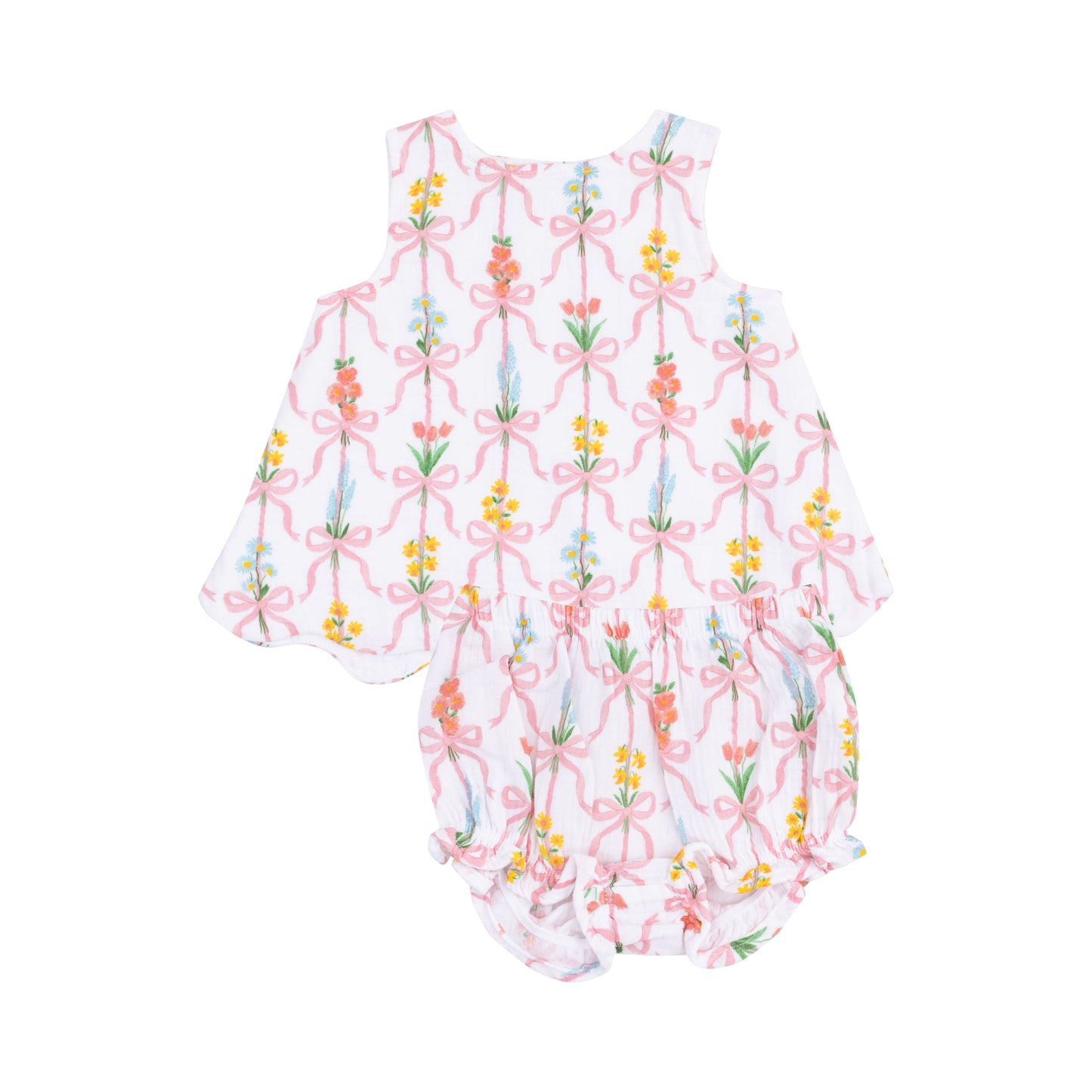 Ribbon Bouquets Scallop Top/Bloomer