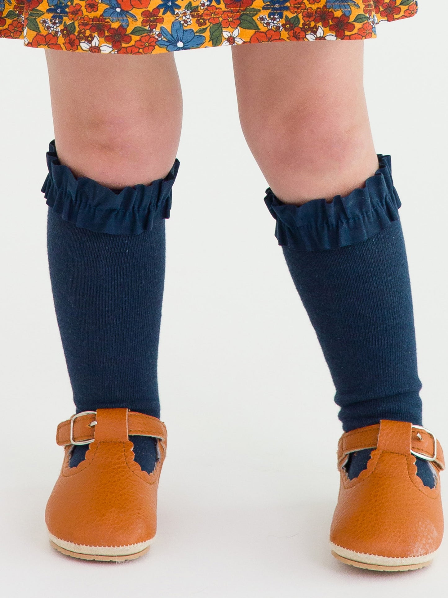 Blk, Wht, Navy 3Pk Knee High Socks