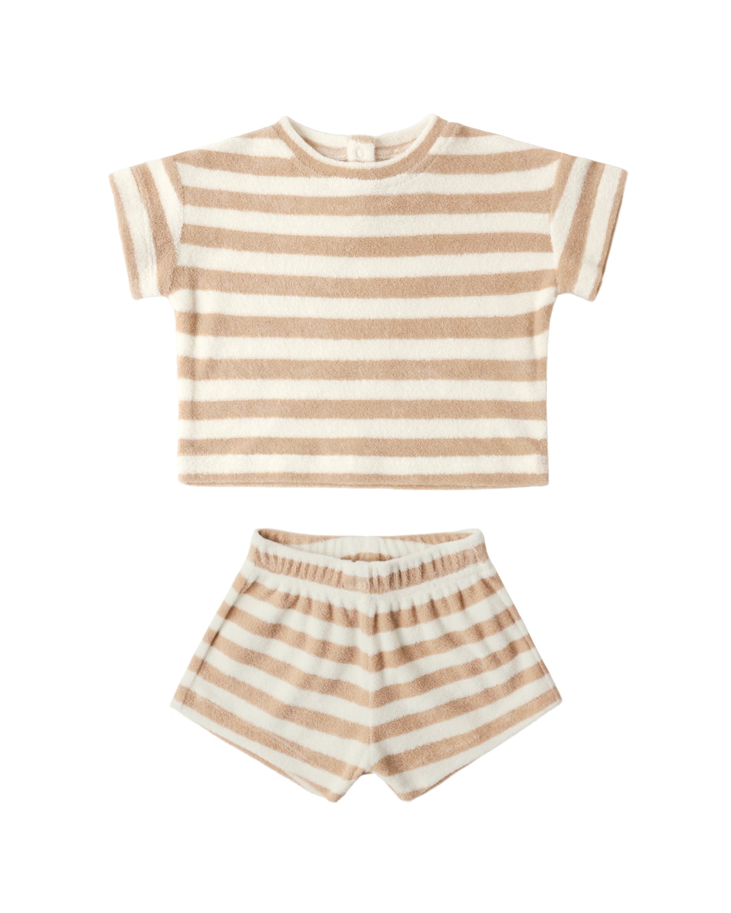 Latte Terry Stripe Short Set