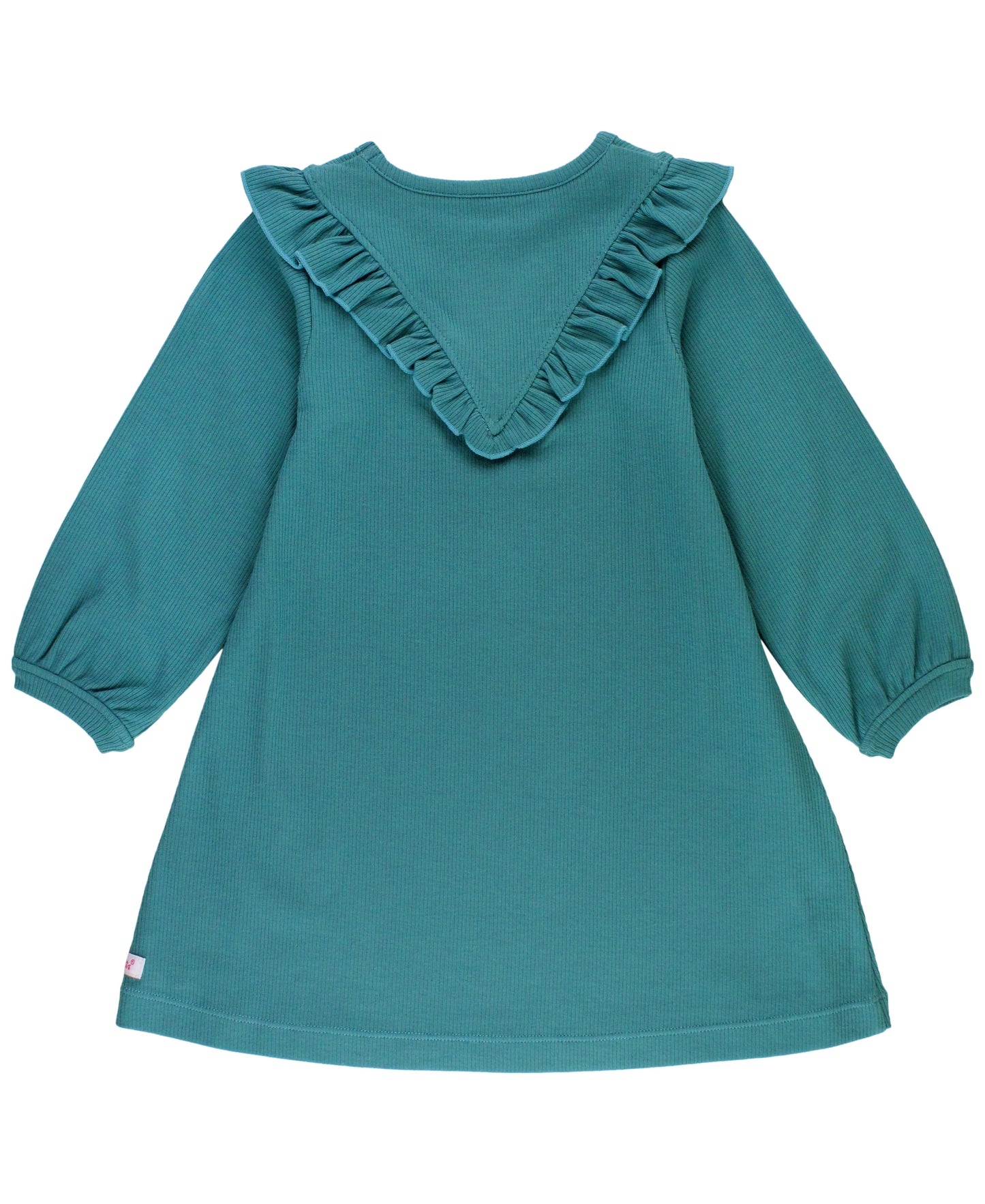 Brittany Blue LS V Ruffle Dress