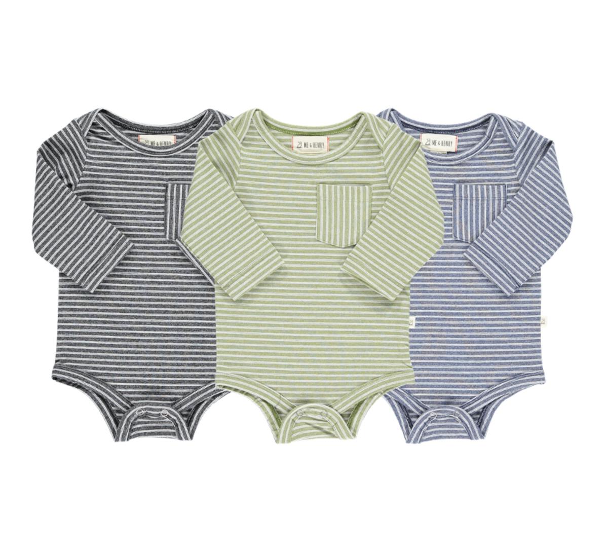 Blue Tellico Double Stripe Onesie