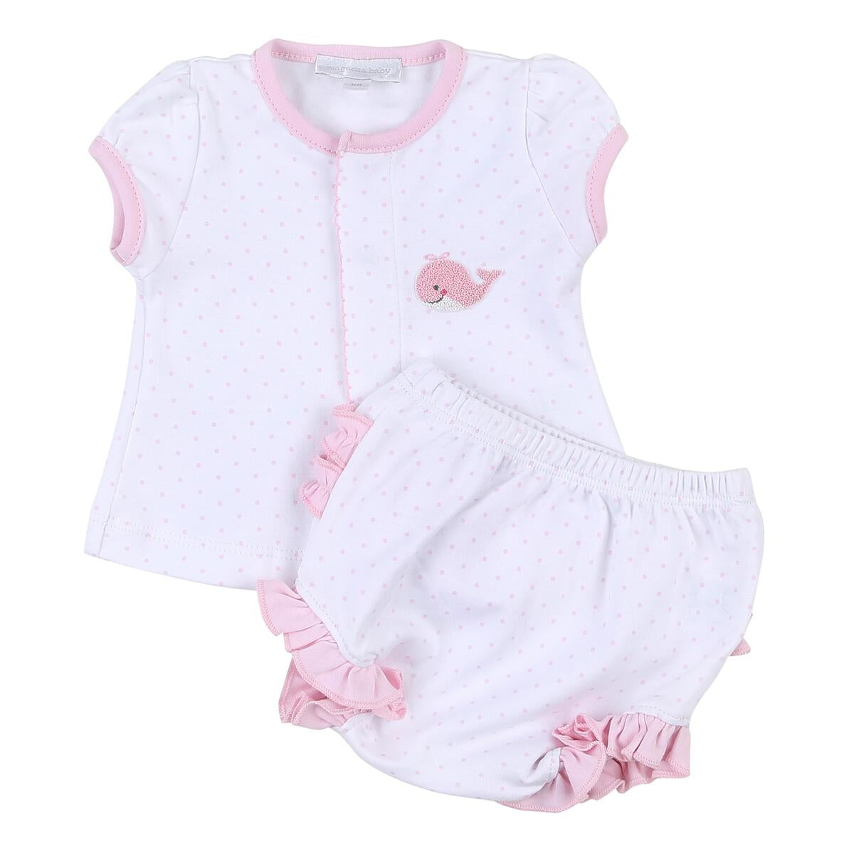 Pink Tiny Whale Diaper Cover Set