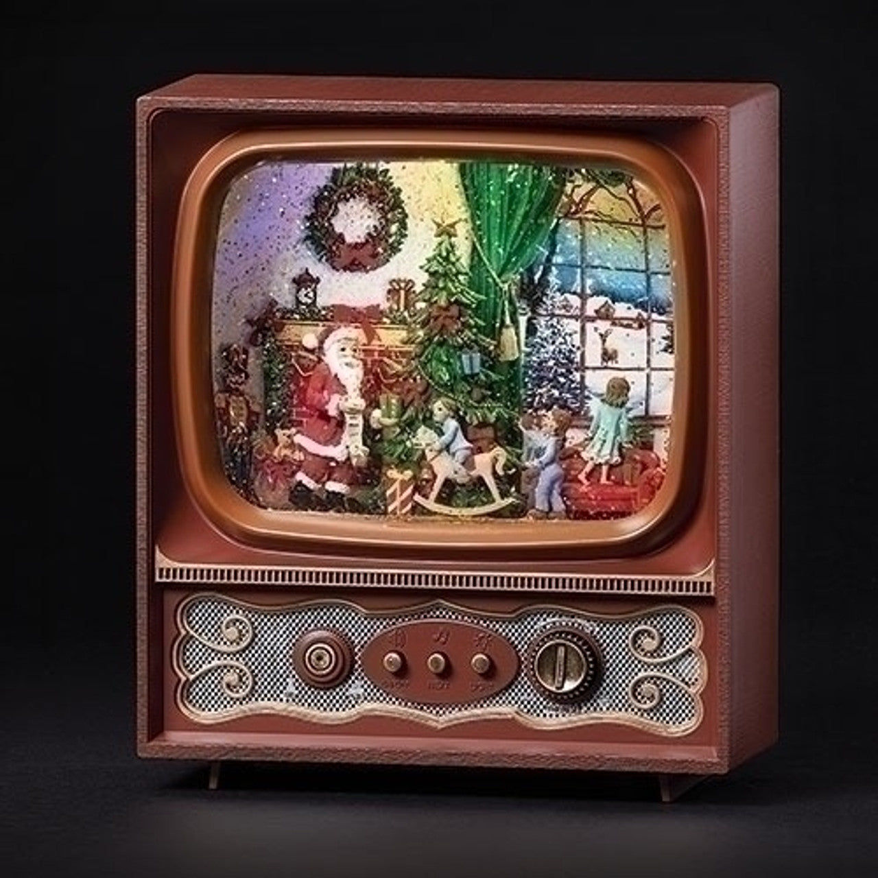 LED Musical Swirl TV Santa