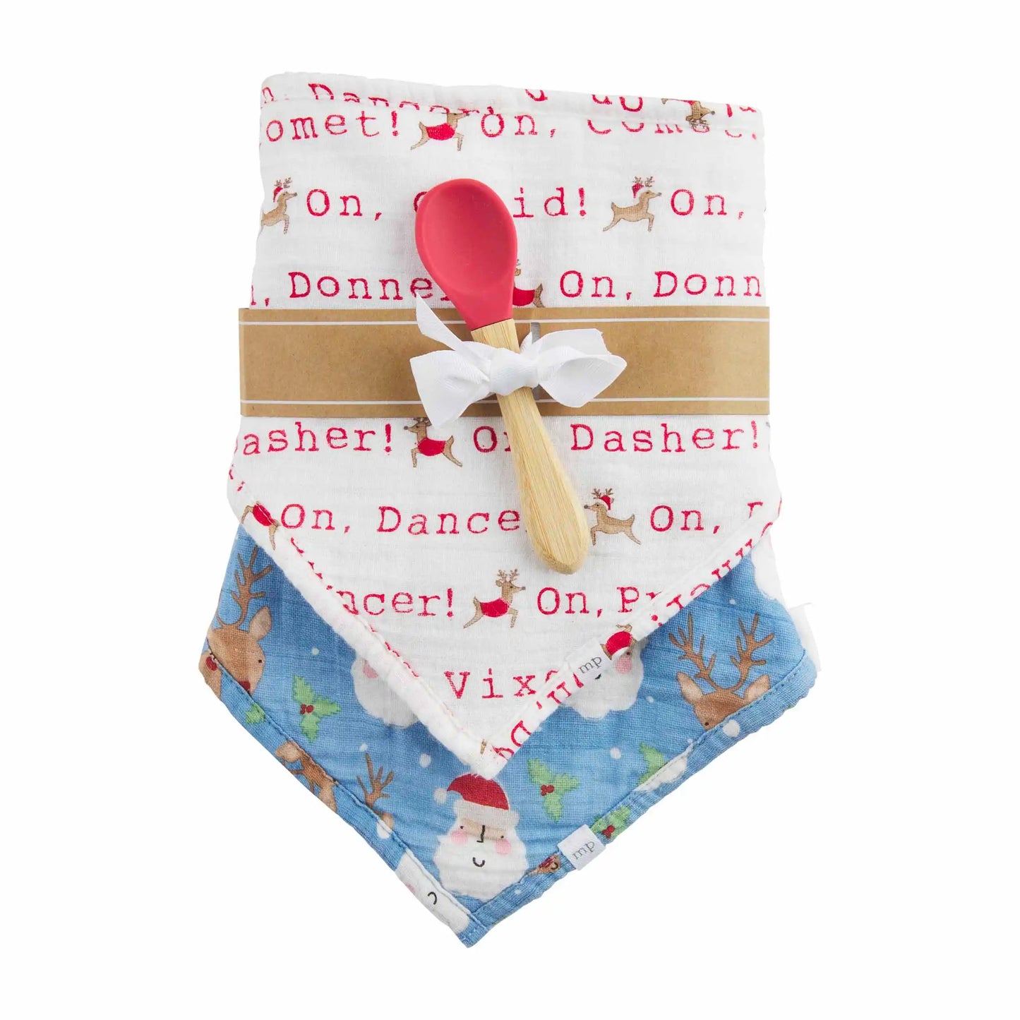 Reindeer Santa Bib Spoon Set