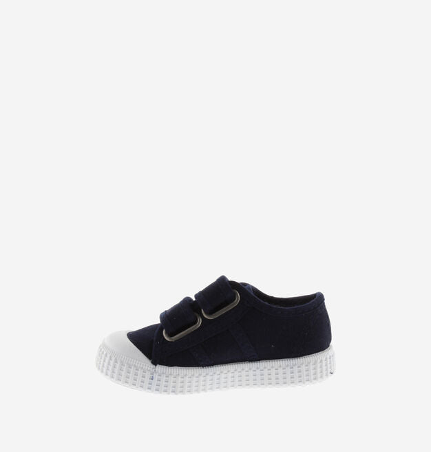 Navy Lona Double Velcro Sneaker