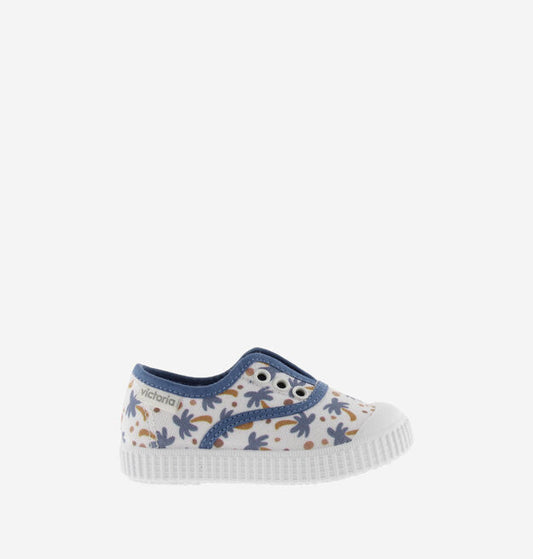 Palm Blue Inglesa Canvas Shoe