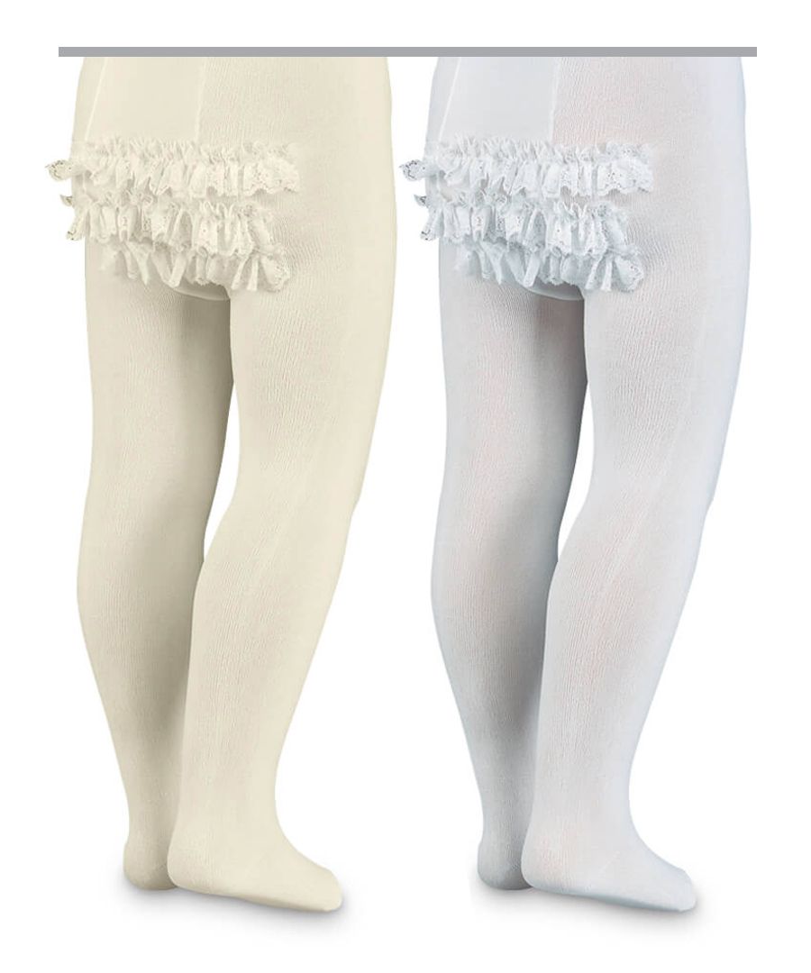 White Microfiber Rhumba Lace Tights