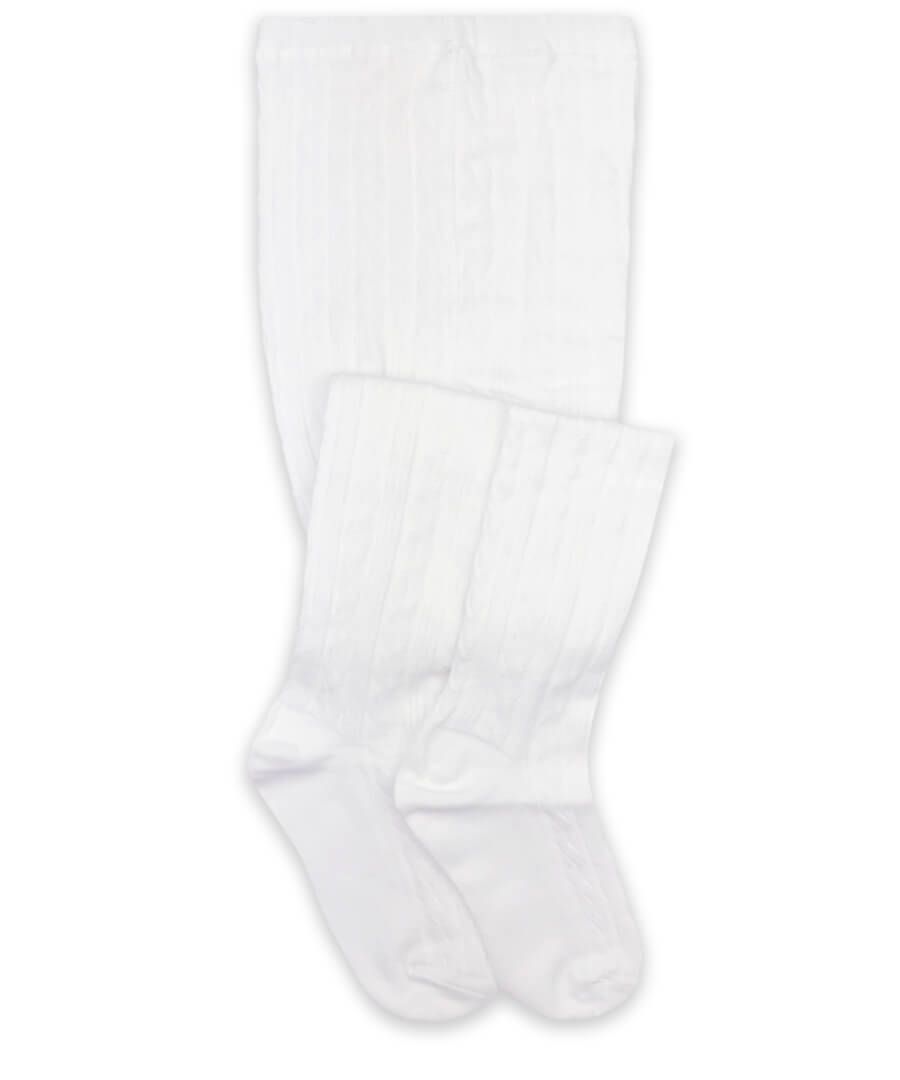 White Classic Cable Tights