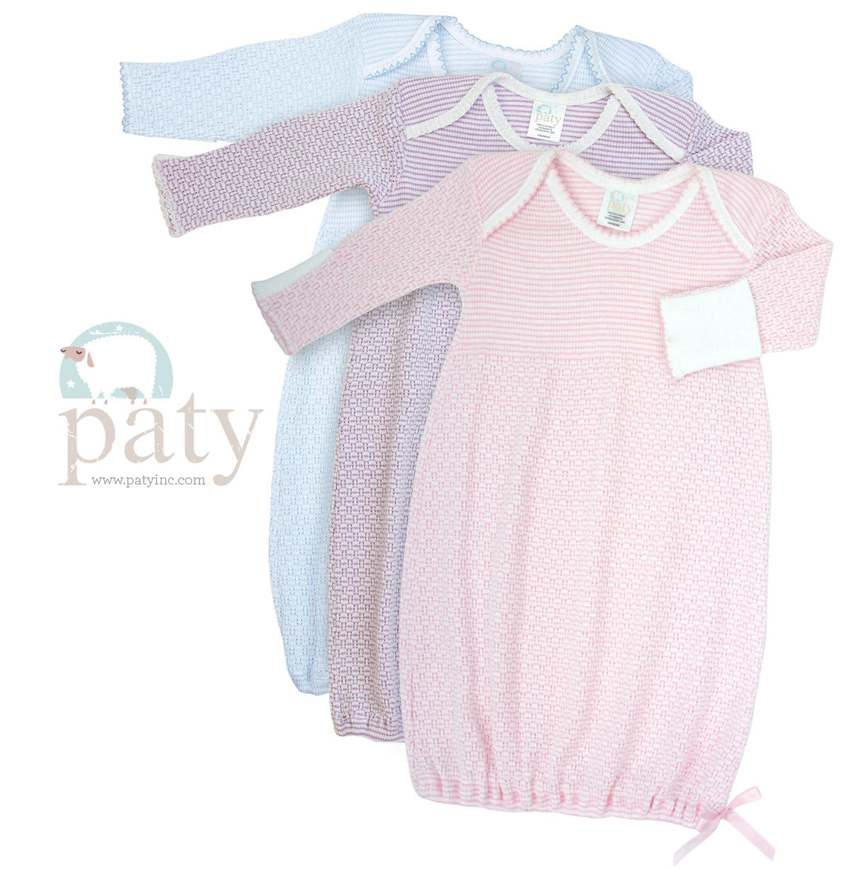 Lavender Stripe Lap Shoulder Day Gown