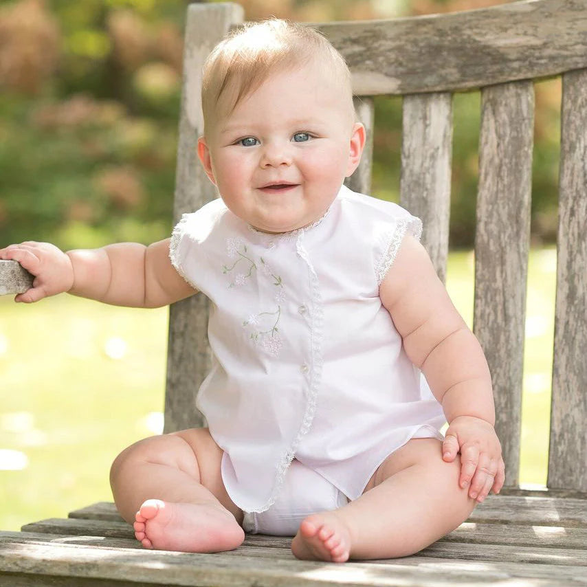 Pink Floral Lace Diaper Set