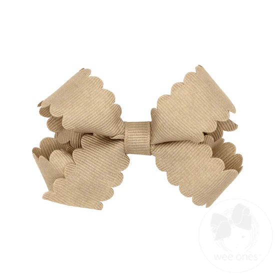 Mini Scalloped Edge Grosgrain Bow