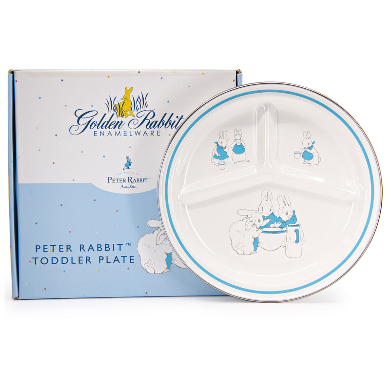 Boy Bunnies Toddler Plate