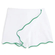 Green Trim Scalloped Tennis Skort