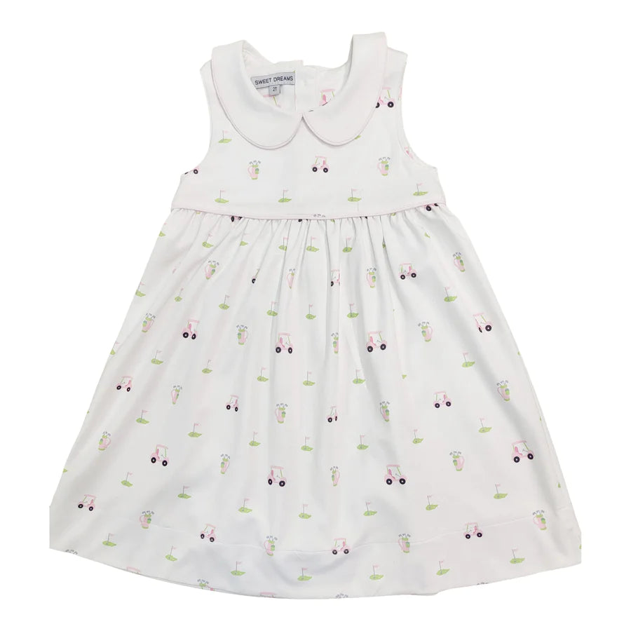 Golf Course Print Pink Dress