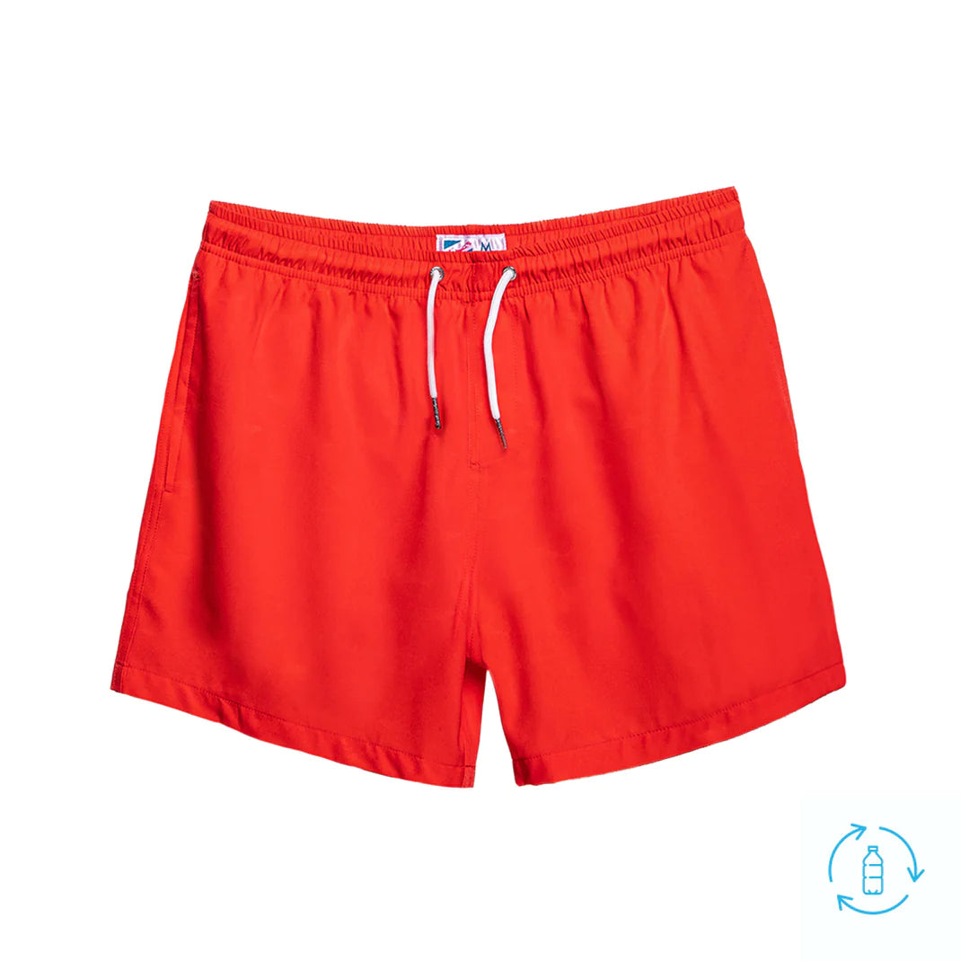 Red to Sharks Swim Trunks