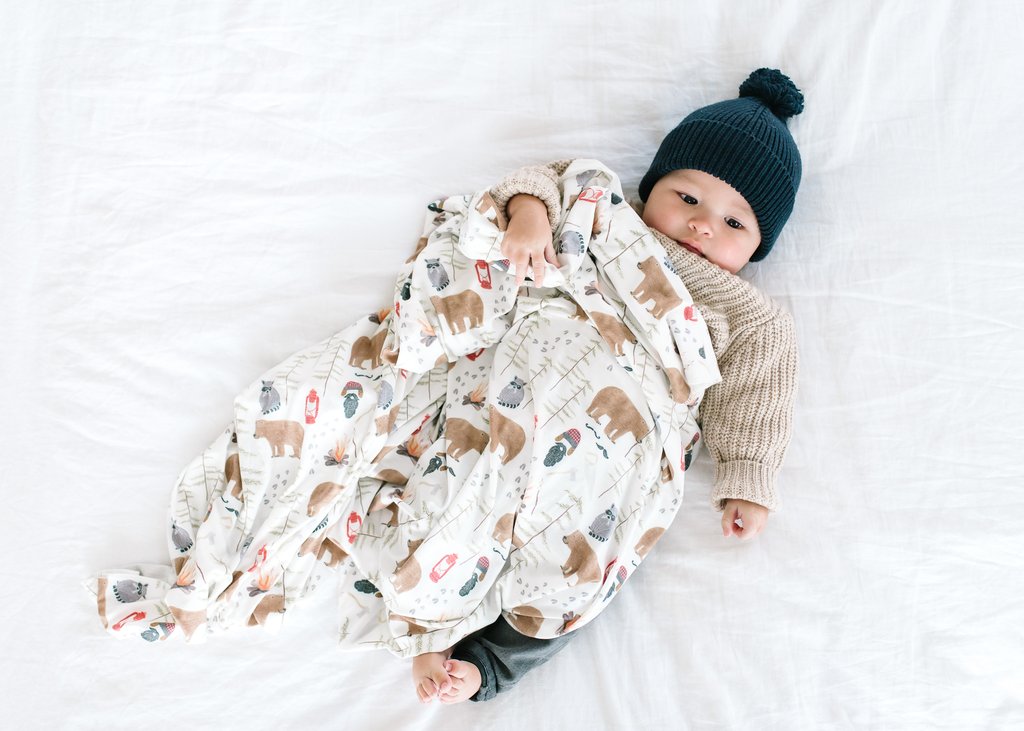 Lumberjack Knit Swaddle Blanket