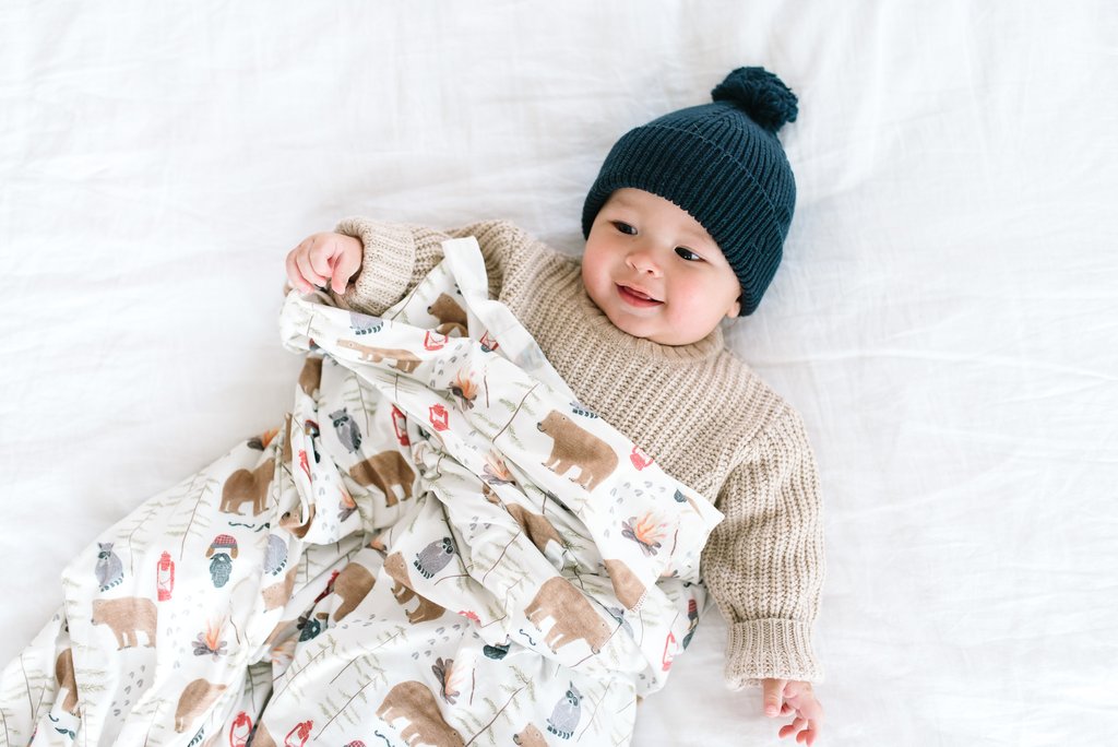 Lumberjack Knit Swaddle Blanket