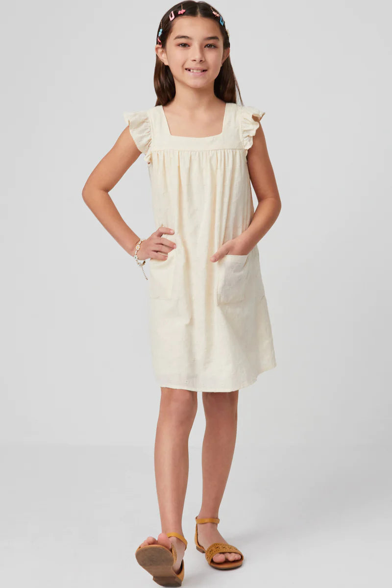 Ivory Square Neck Pocket Dress FINAL SALE