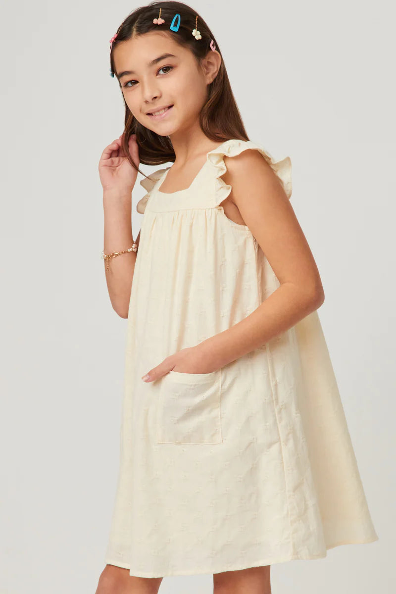 Ivory Square Neck Pocket Dress FINAL SALE