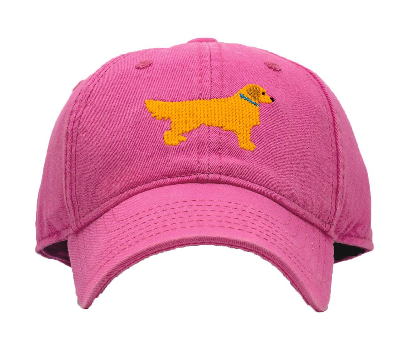Kids Pink Golden Retriever Cotton Canvas Baseball Hat