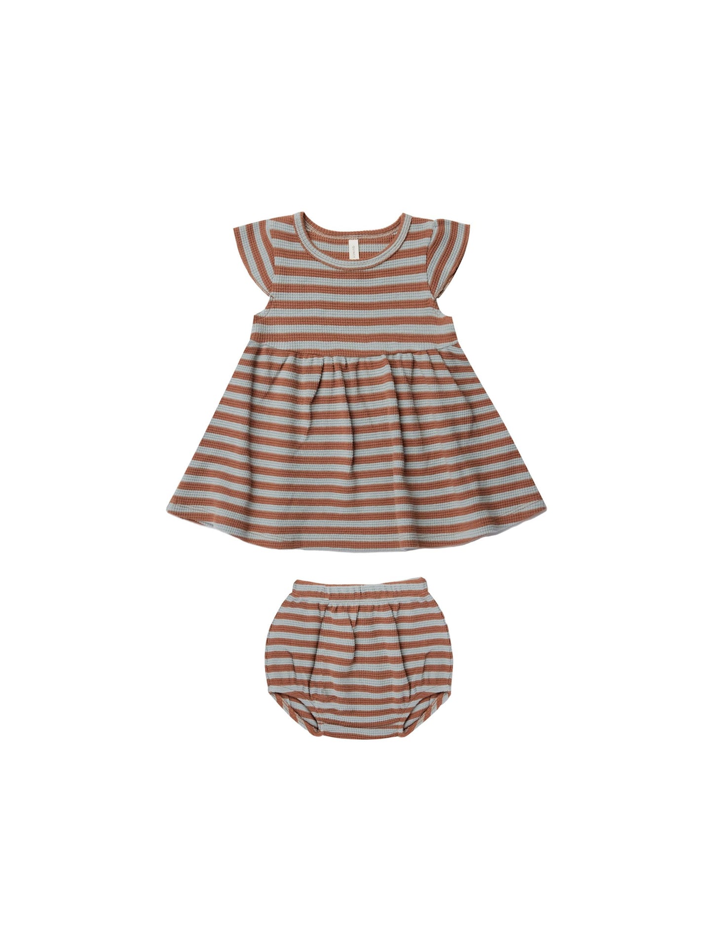 Waffle Sky Stripe Dress & Bloomer Set