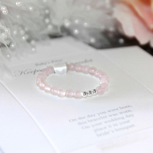 Pink & Sterling Silver Balls 1st Bracelet