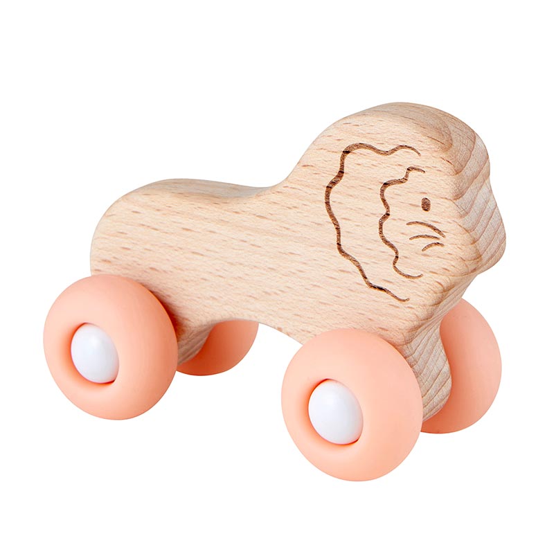Lion Silicone Wood Toy & Carrying Bag