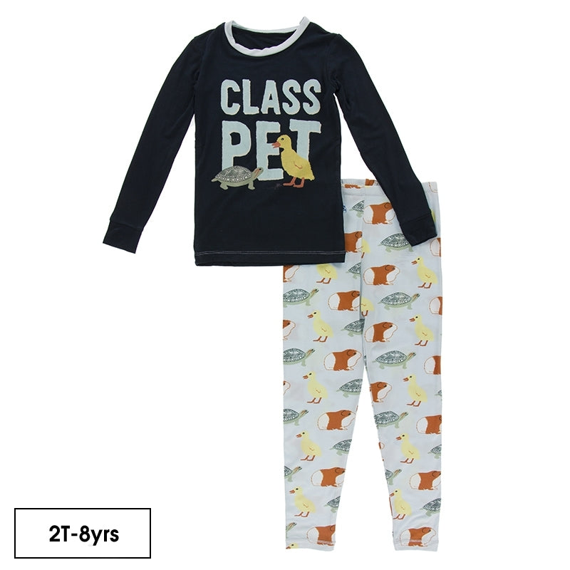 Illusion Blue Class Pet Graphic Tee Pajama Set