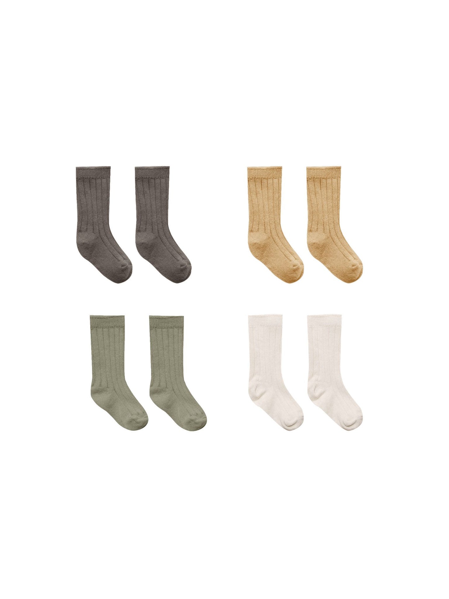 Fern, Charcoal, Natural, Honey Sock Set