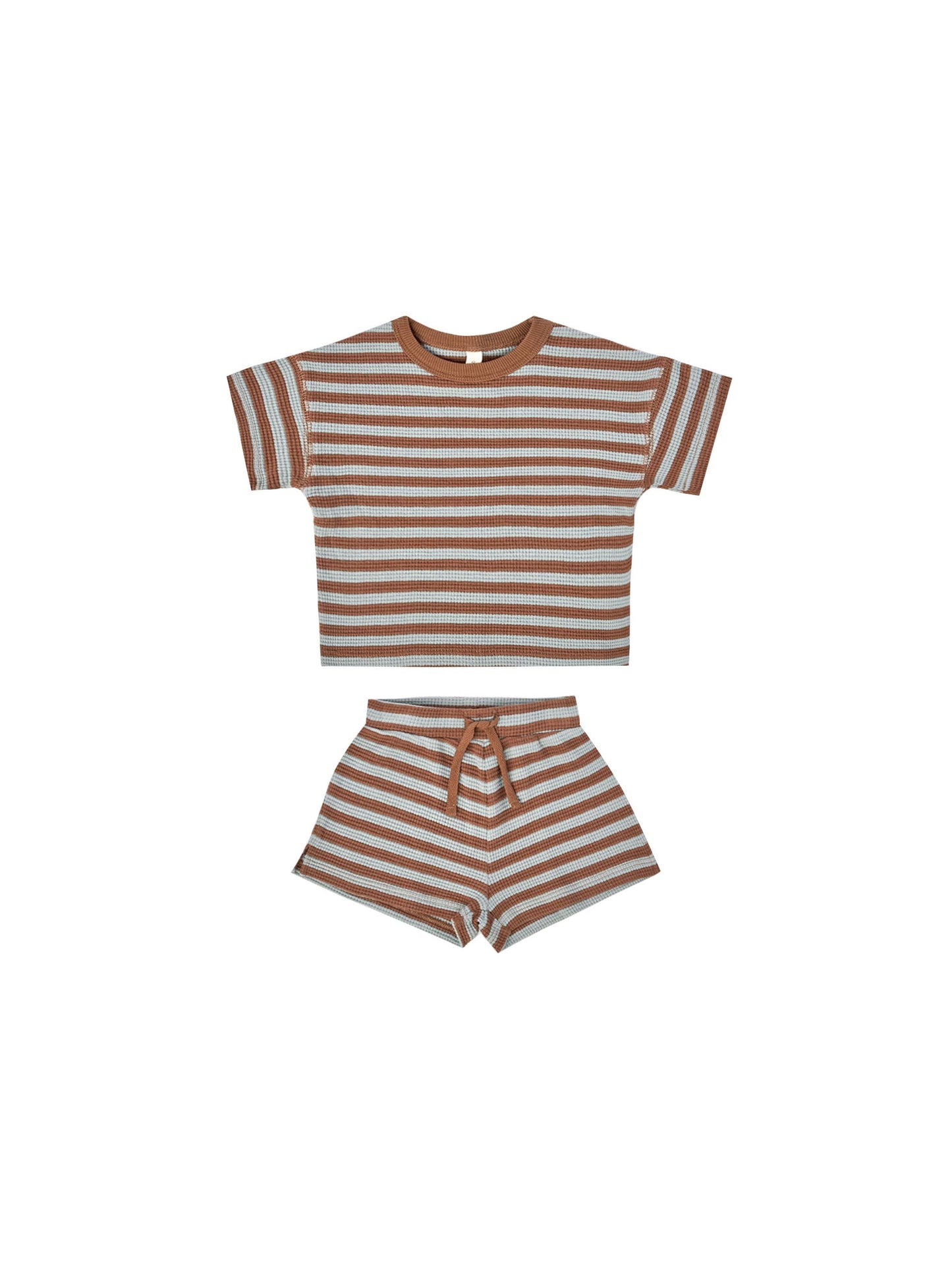 Waffle Sky Stripe Short Set