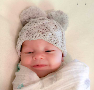 Grey Aran Cable Knit Beanie