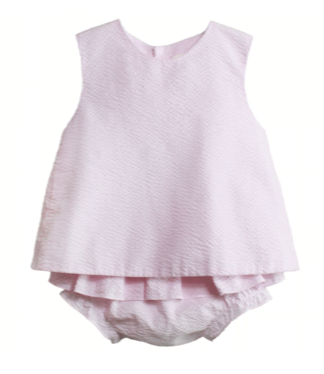 Pink Seersucker Popover Set