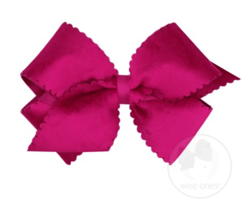 Velvet Faux SmKing Scalloped Bow