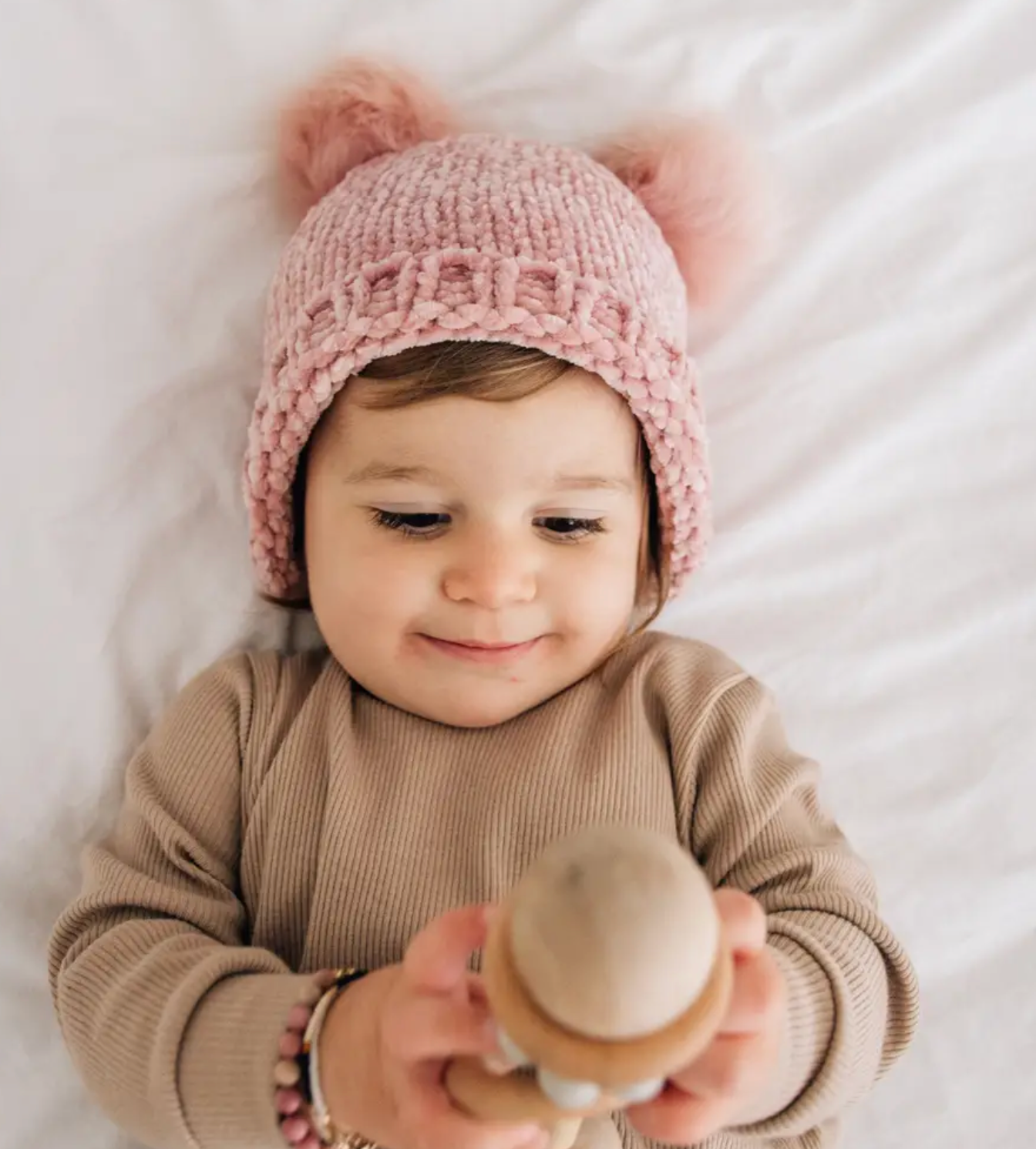Rosy Chenille Beanie