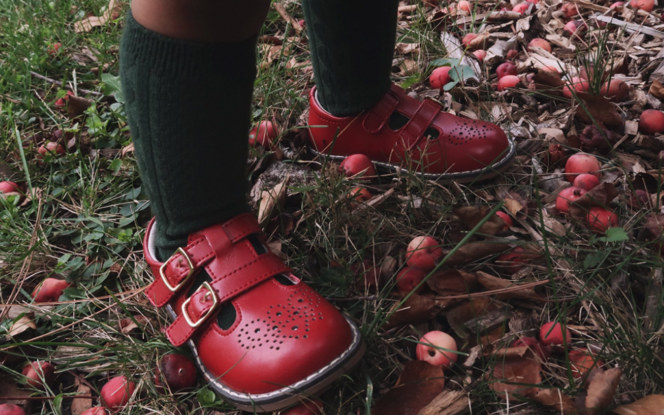 Red Beatrix English Double TStrap Leather MJ