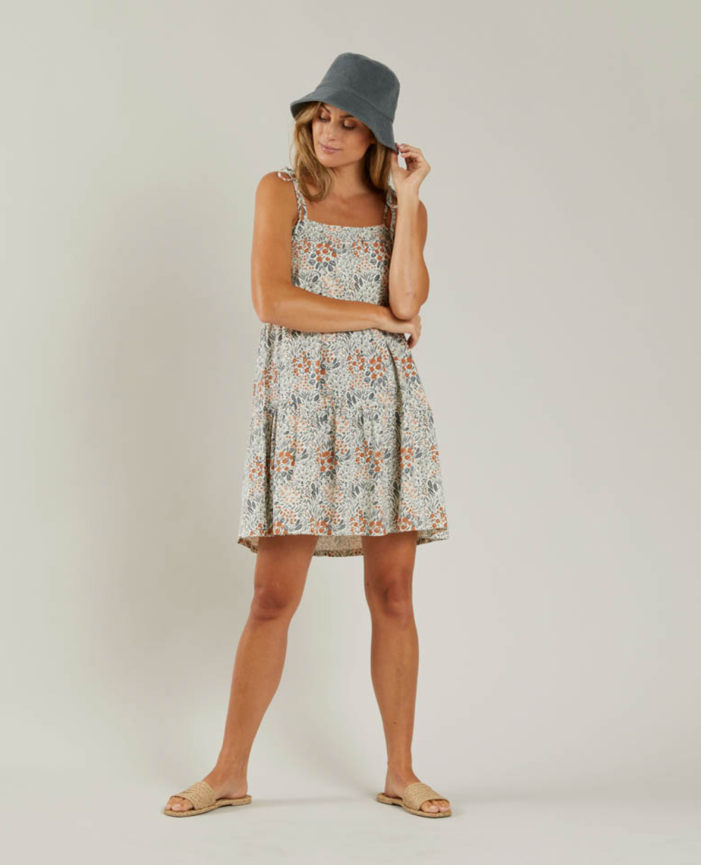 Flower Field Tie Mini Dress