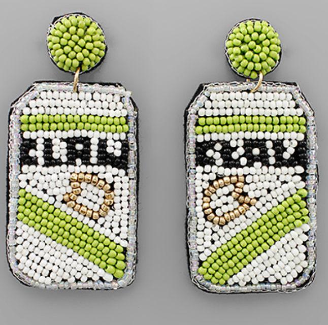 Claw Hard Seltzer Beaded Earrings