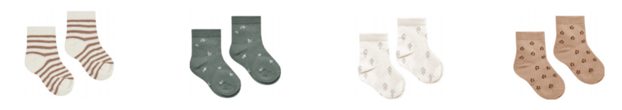 Organic Jaquard 4 Pk Printed Socks
