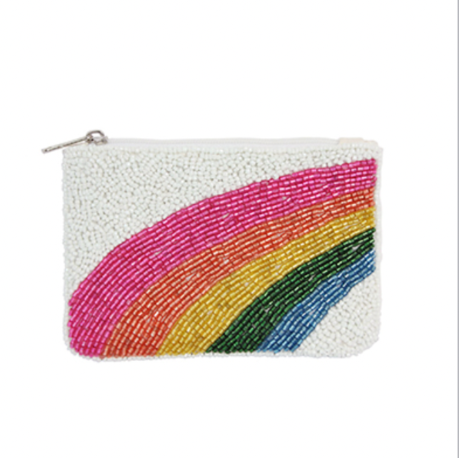 Rainbow Beaded Coin Purse