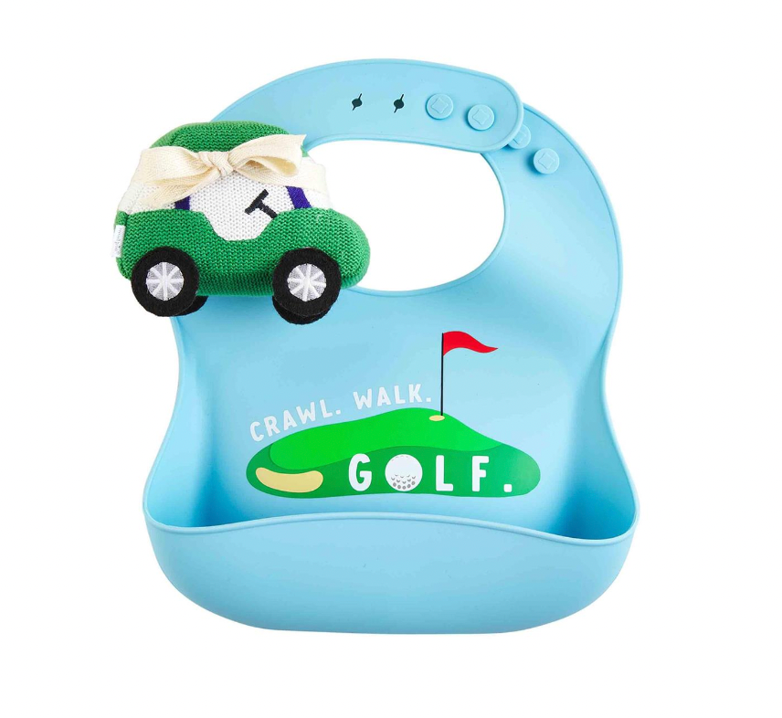 Golf Silicone Bib & Rattle Set