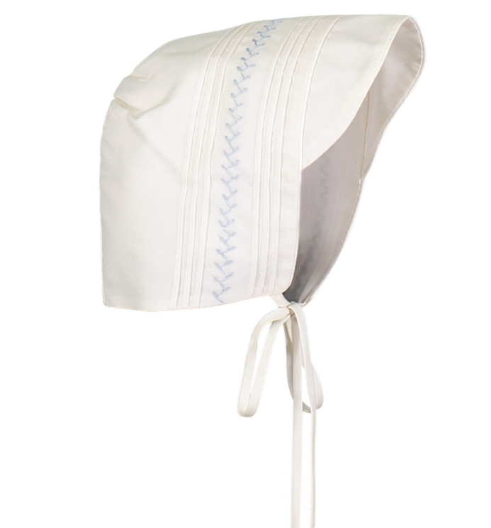 Ivory & Blue Boys Vintage Bonnet